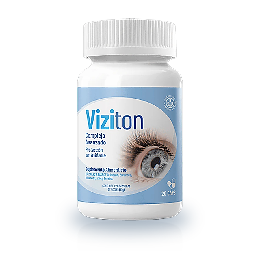 Frasco de Viziton con 20 cápsulas y su precio de 590 pesos